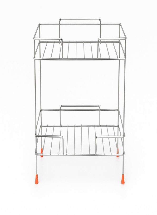Cri8Hub Stainless Steel 2-Tier Kitchen Rack, Spice Tiered Shelf Countertop for Kitchen Pantry Storage Organizer, Shelves Spice rack Dish Rack storage self - Image 2